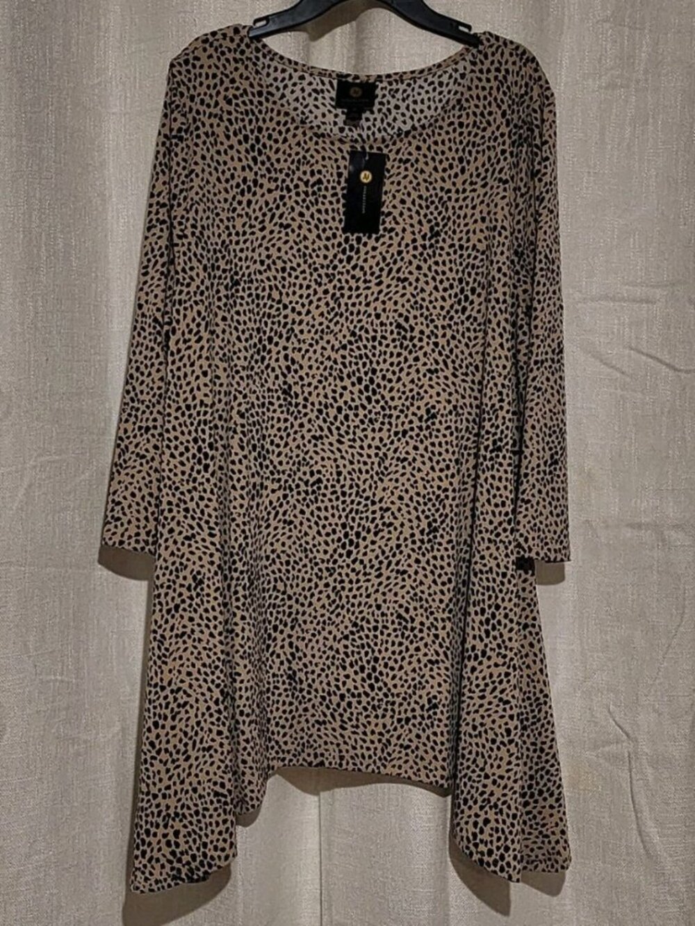 JM Collection Women's Blouse Top Swing Knit 3/4 Sleeve Animal Print Size XL NWT